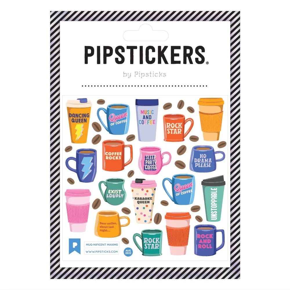 Pipsticks, Stickers, Art & School, Approximately 4"x4", Mugnificient Maxims, 685997